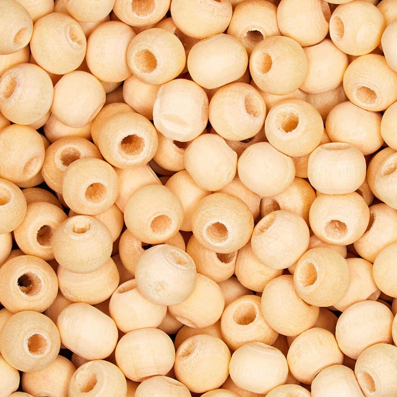 Juvale Birch Wood Beads for Jewelry Making (0.23 in, Natural Color, Pack of 300)